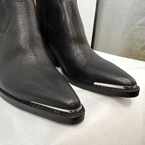 DOLCE VITA New in Box Evereve Vallory Western Bootie in Black Leather // 6 - Picture 5 of 11